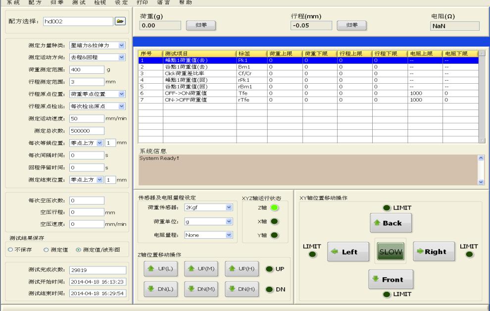 開啟軟件包后主操作平臺界面圖